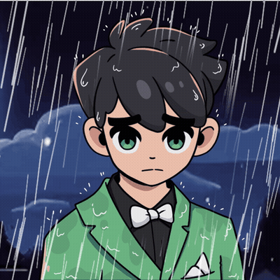 A Cartoon Drawing Of A Boy In A Green Suit And Bow Tie GIF