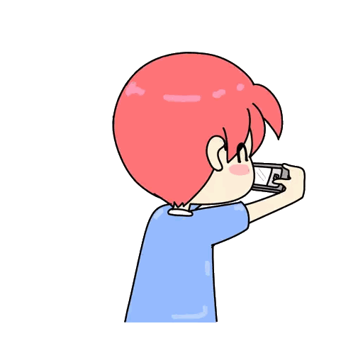 A Cartoon Drawing Of A Boy Taking A Picture With His Phone Sticker