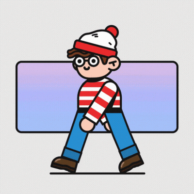 A Cartoon Drawing Of A Boy Wearing A Striped Shirt And A Hat GIF