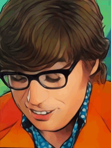 Cartoon Boy With Glasses And Polka Dot Shirt GIF