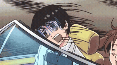 A Cartoon Drawing Of A Boy With A Pillow On His Back GIF
