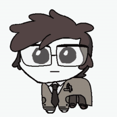 A Cartoon Drawing Of A Boy With Glasses And A Bunch Of Colored Pencils Coming Out Of His Mouth GIF