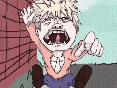 A Cartoon Drawing Of A Boy With His Mouth Open Pointing GIF