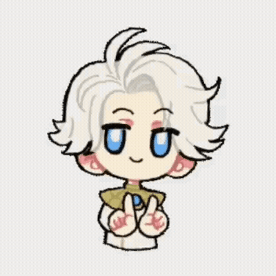 A Cartoon Drawing Of A Boy With White Hair And Blue Eyes Giving A Thumbs Up . GIF