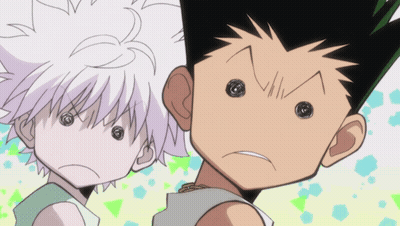 A Cartoon Drawing Of A Boy With White Hair GIF