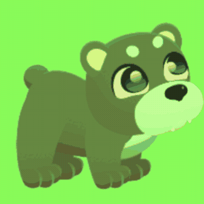 A Cartoon Drawing Of A Brown Bear With A Pink Ear GIF