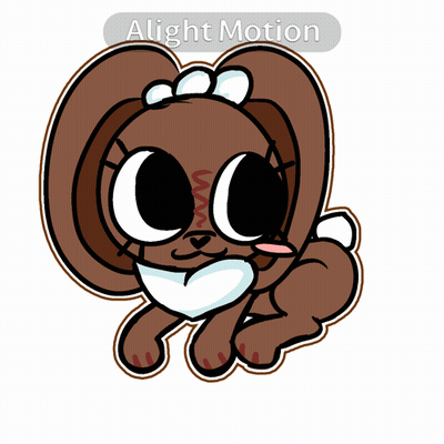 A Cartoon Drawing Of A Brown Rabbit With The Words Alight Motion Written Below It GIF