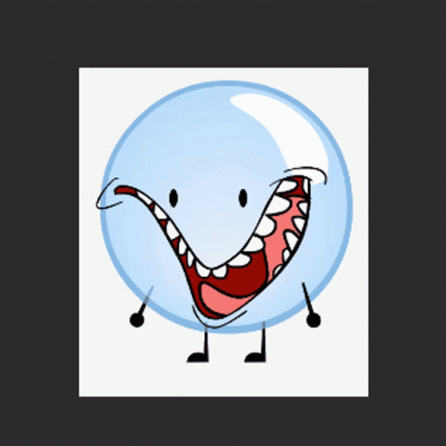 A Cartoon Drawing Of A Bubble With A Mouth Open GIF
