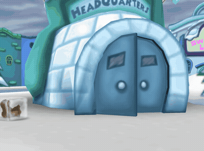 A Cartoon Drawing Of A Building With The Words Headquarters On It GIF