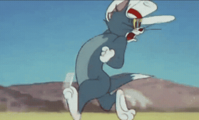 A Cartoon Drawing Of A Bull With Long Horns And Mountains In The Background GIF