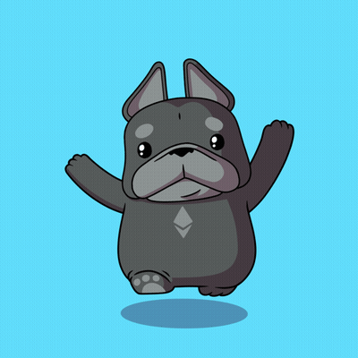 A Cartoon Drawing Of A Bulldog With A Triangle On Its Chest GIF