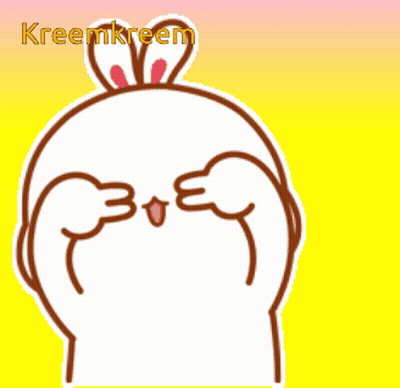 A Cartoon Drawing Of A Bunny With The Name Kreemkreem On The Bottom GIF
