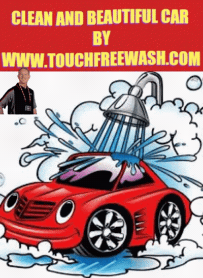 A Cartoon Drawing Of A Car Being Washed By A Shower GIF