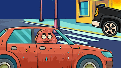 Car With Face On Driver's Door GIF