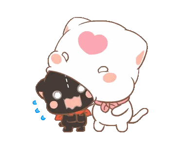 A Cartoon Drawing Of A Cat And A Dog With A Heart On Their Heads Sticker
