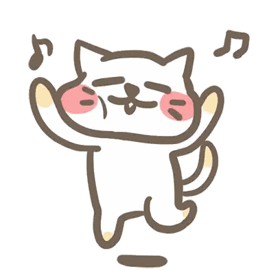 A Cartoon Drawing Of A Cat Dancing With Music Notes Around It Sticker