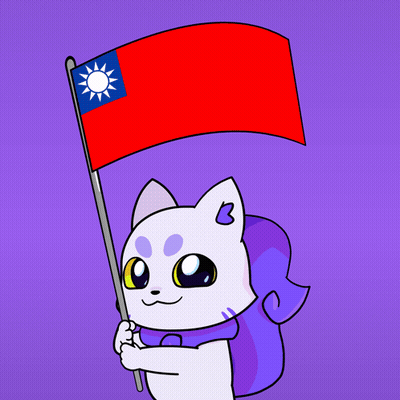 A Cartoon Drawing Of A Cat Holding A Flag With A Sun On It GIF