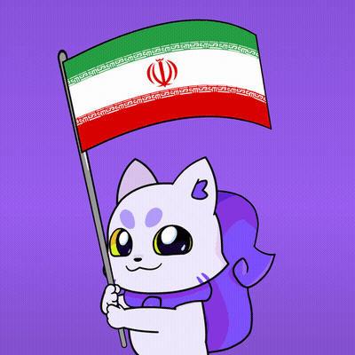 A Cartoon Drawing Of A Cat Holding A Flag GIF