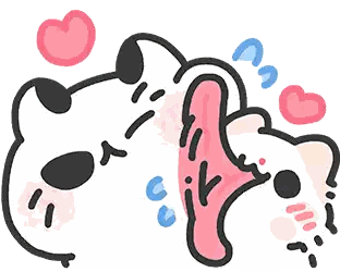 A Cartoon Drawing Of A Cat Licking Another Cat 'S Face . Sticker