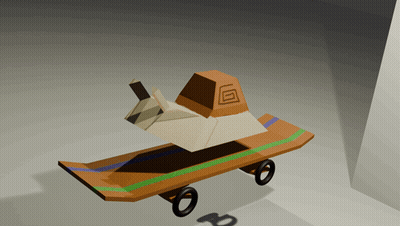 A Cartoon Drawing Of A Cat On A Skateboard With A G On Its Head GIF