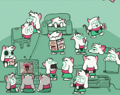 A Cartoon Drawing Of A Cat Reading A Guns And Goats Magazine GIF