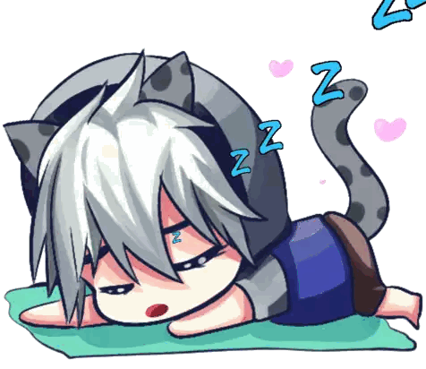 A Cartoon Drawing Of A Cat Sleeping With The Letters Nz On His Head Sticker