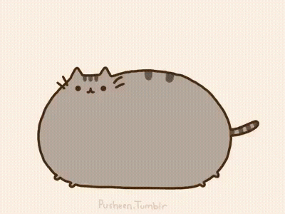 A Cartoon Drawing Of A Cat That Looks Like A Circle . GIF