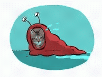 A Cartoon Drawing Of A Cat Wearing A Clock GIF