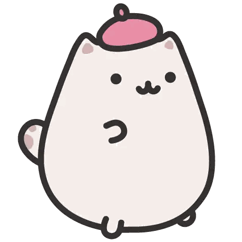 A Cartoon Drawing Of A Cat Wearing A Pink Beret Sticker