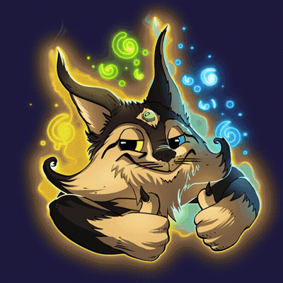 A Cartoon Drawing Of A Cat With A Glowing Eye GIF