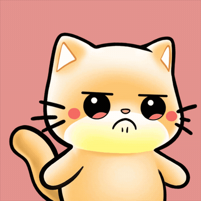 A Cartoon Drawing Of A Cat With A Sad Face GIF