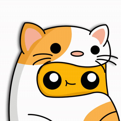 A Cartoon Drawing Of A Cat With A Yellow Face GIF
