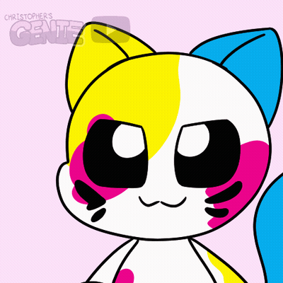 A Cartoon Drawing Of A Cat With Christopher 'S Genie Written On The Bottom Right GIF