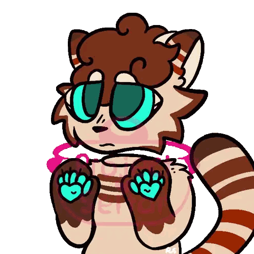A Cartoon Drawing Of A Cat With Green Eyes And Paws Sticker