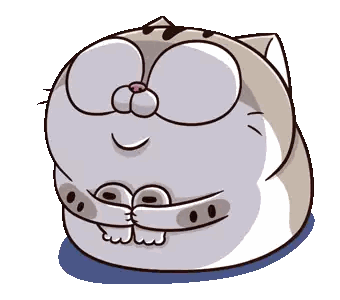 A Cartoon Drawing Of A Cat With Its Eyes Closed And Its Paws Folded Sticker