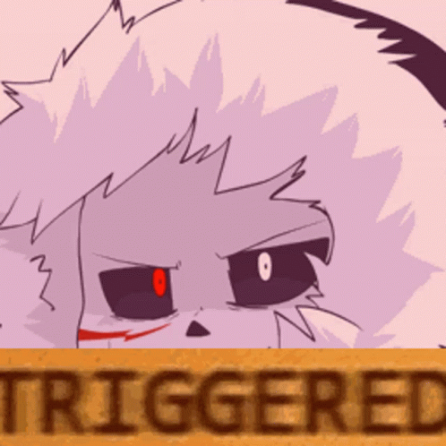 A Cartoon Drawing Of A Cat With The Word Triggered In The Bottom Right Corner GIF
