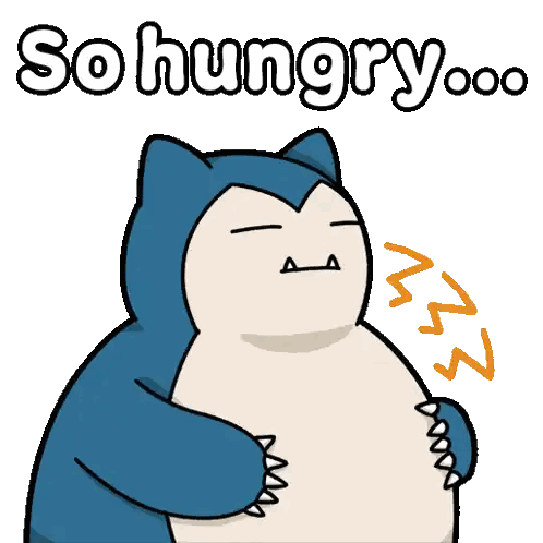 A Cartoon Drawing Of A Cat With The Words So Hungry Written Above It Sticker