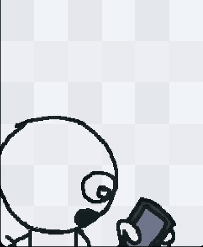 a cartoon drawing of a cell phone with the name tom holliday on it