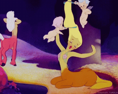 A Cartoon Drawing Of A Centaur Holding A Baby With The Words Jessicaqueen.tumblr At The Bottom GIF