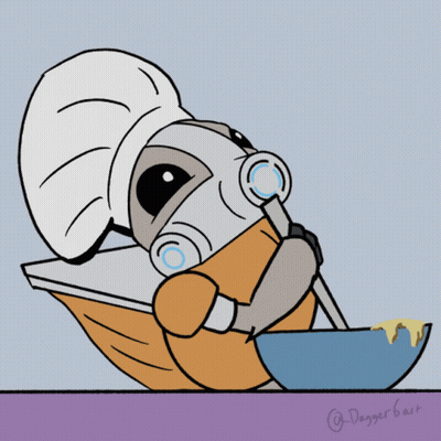 A Cartoon Drawing Of A Chef Holding A Bottle Of Milk GIF