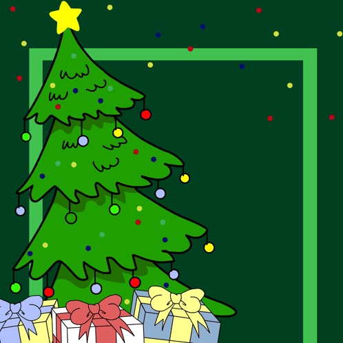 A Cartoon Drawing Of A Christmas Tree And A Koala GIF