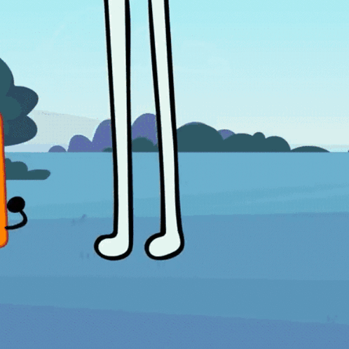 A Cartoon Drawing Of A Circle With A Face And Arms GIF