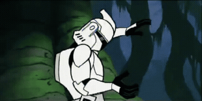 A Cartoon Drawing Of A Clone Trooper Standing In A Forest . GIF