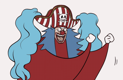 A Cartoon Drawing Of A Clown Wearing A Pirate Hat GIF