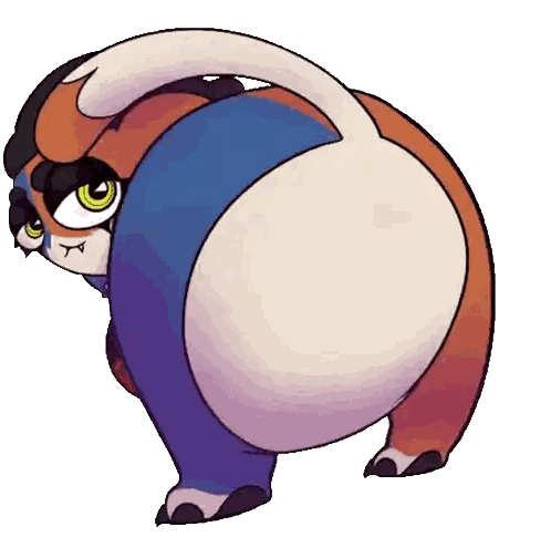 A Cartoon Drawing Of A Creature With A Large Butt Sticker