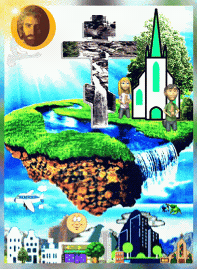 A Cartoon Drawing Of A Cross With Jesus On It GIF