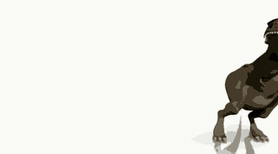 A Cartoon Drawing Of A Dinosaur Walking On Its Hind Legs GIF