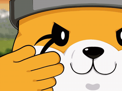 A Cartoon Drawing Of A Dog Wearing A Helmet With A Black Eye GIF