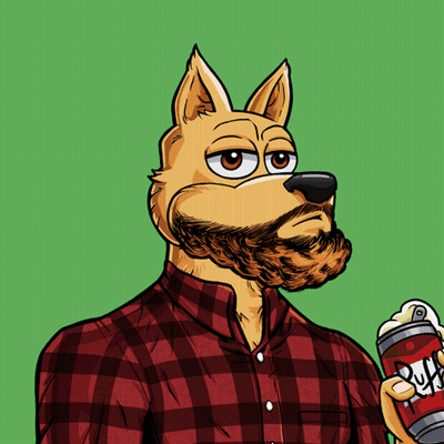 A Cartoon Drawing Of A Dog With A Beard Holding A Can Of Beer GIF