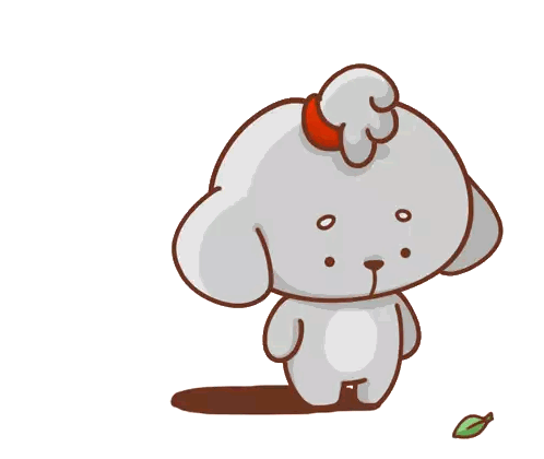 A Cartoon Drawing Of A Dog With A Leaf On Its Head Sticker